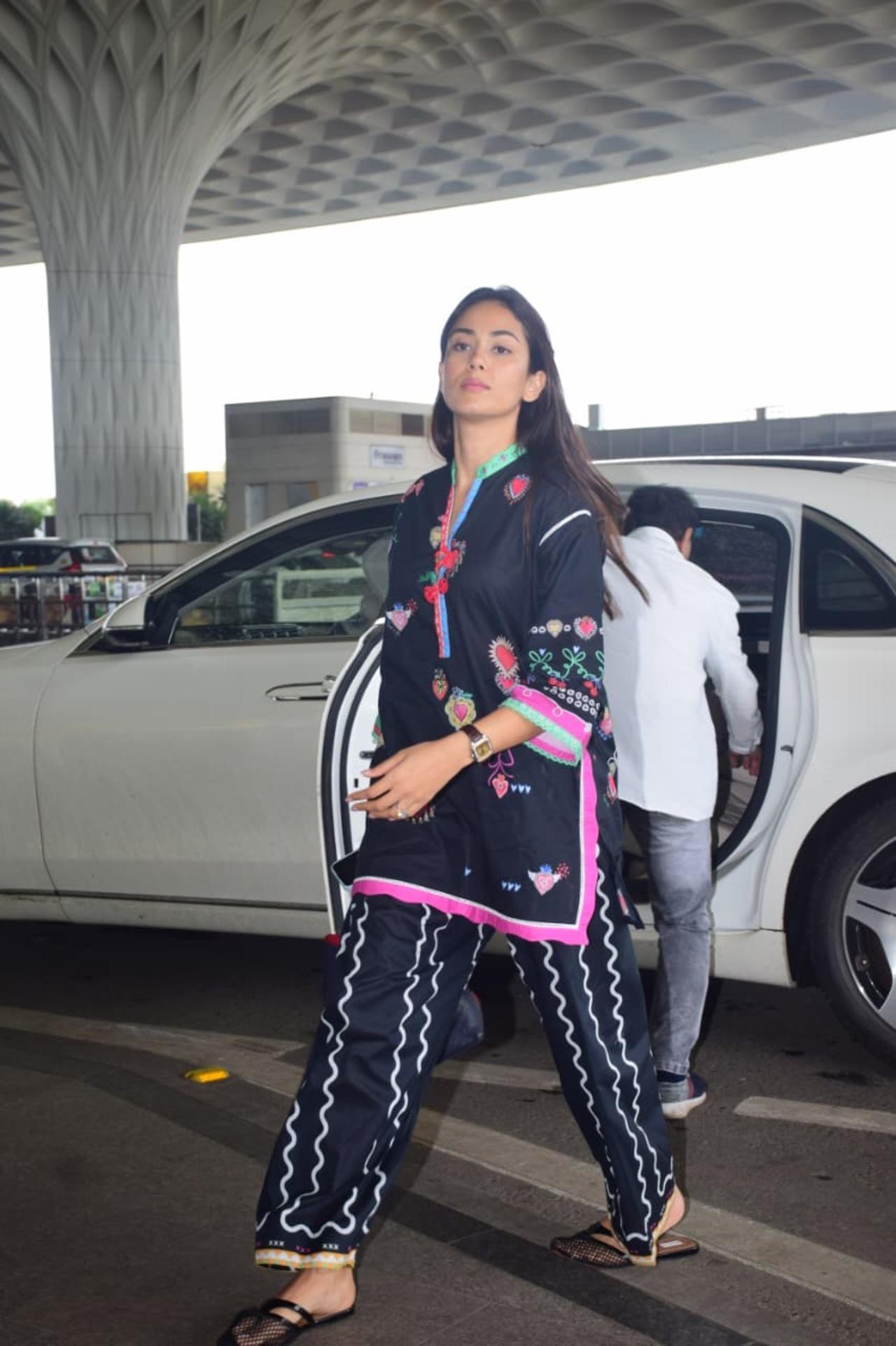 Mira Rajput was spotted at the airport as she headed out of the city.